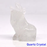 2" Wolf Statue Natural Stone Carving