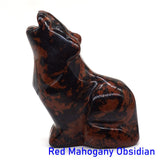 2" Wolf Statue Natural Stone Carving