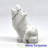 2" Wolf Statue Natural Stone Carving