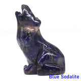 2" Wolf Statue Natural Stone Carving